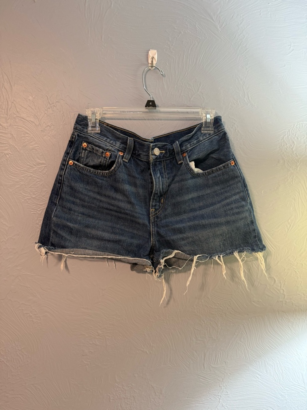 Levis Classic Dark Blue Denim Cutoff Shorts - Women's